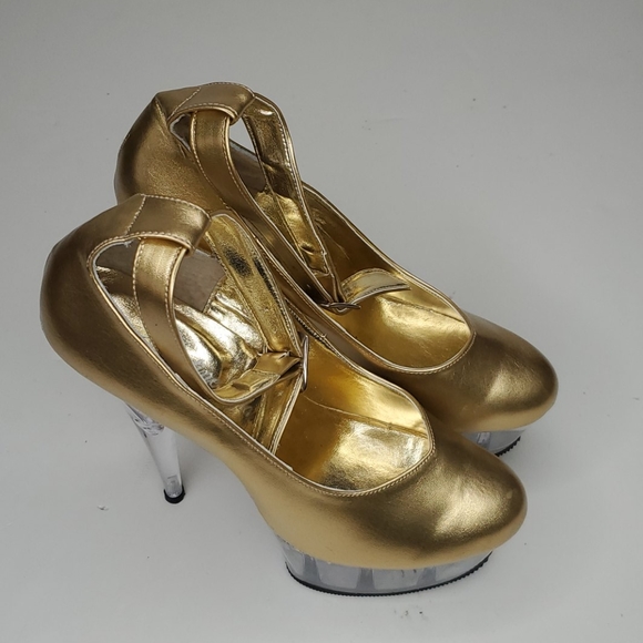 GASOLINE GOLD ANKLE STRAP SHOES - Picture 5 of 10